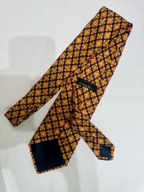 EUC STEFANO RICCI Luxury 100% Silk Tie Geometric Medallion Print – Made in Italy